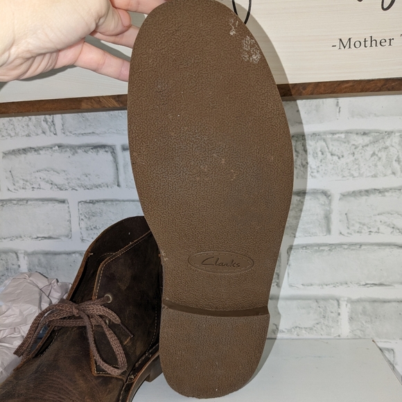 Clarks Bushacre 2 Leather Chukka Boots Dark Brown 34135 Men's 13M - Picture 5 of 7